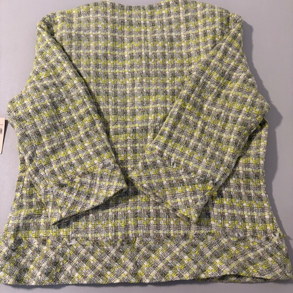Coldwater Creek Women's Tweed Jacket‎ Size 12 Zipper Front Green Career Casual - Picture 2 of 11